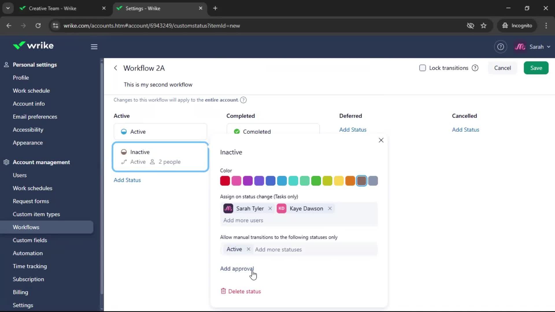 Creating a workflow screenshot