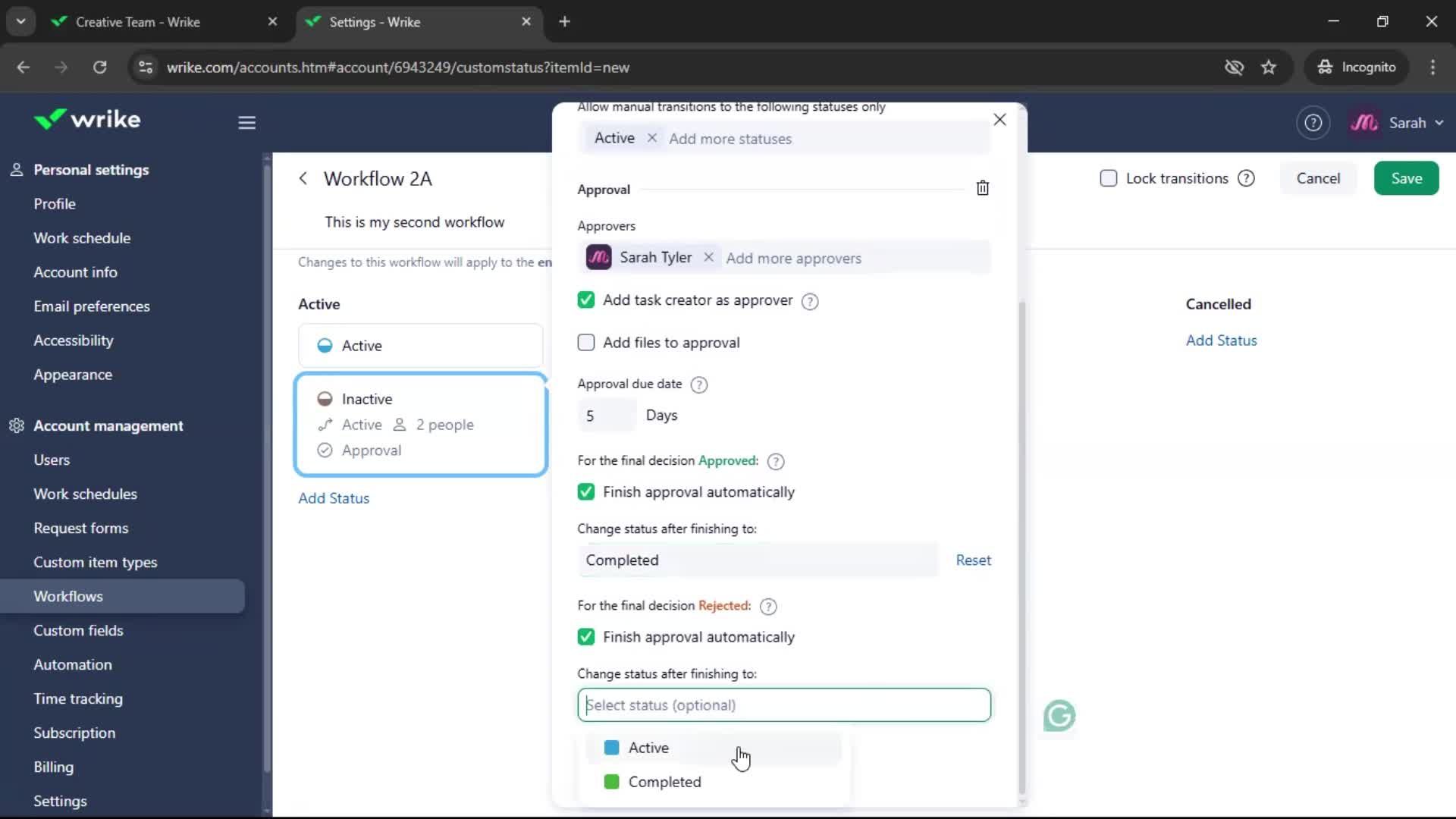 Creating a workflow screenshot