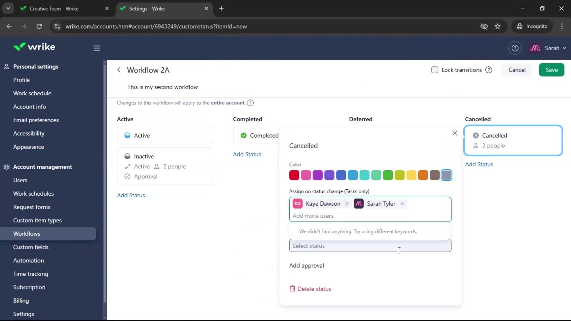 Creating a workflow screenshot