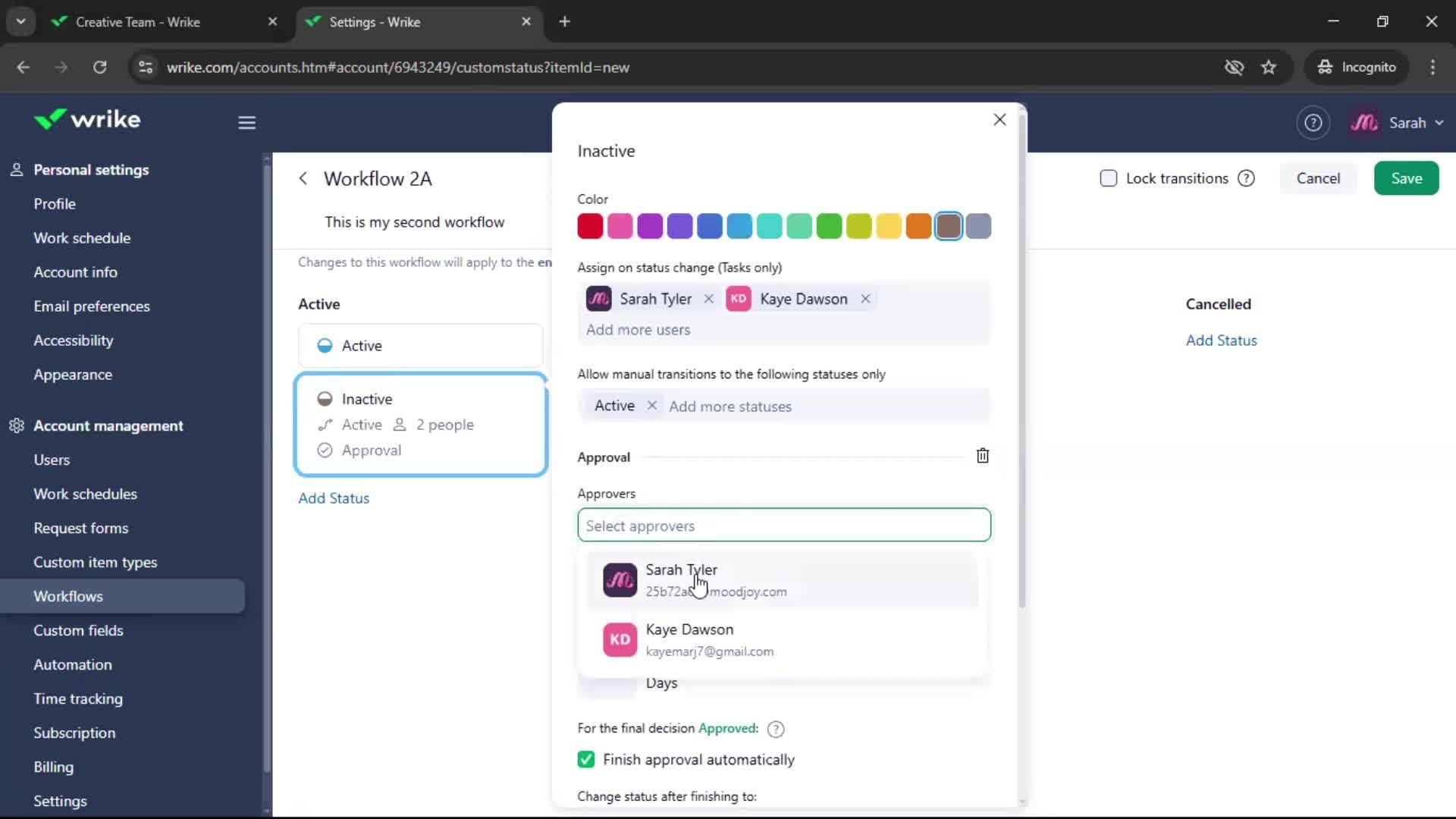 Creating a workflow screenshot
