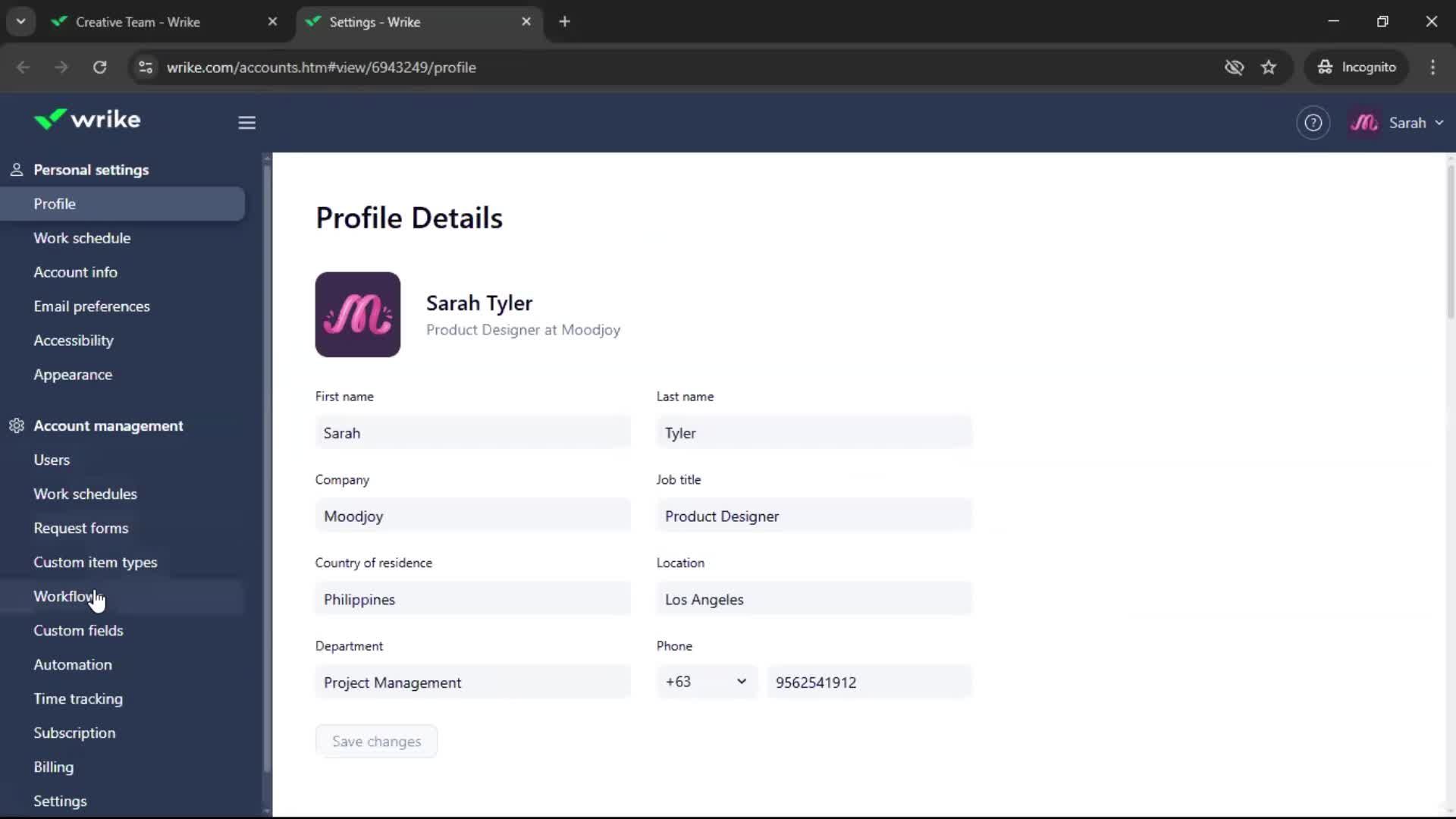 Creating a workflow screenshot