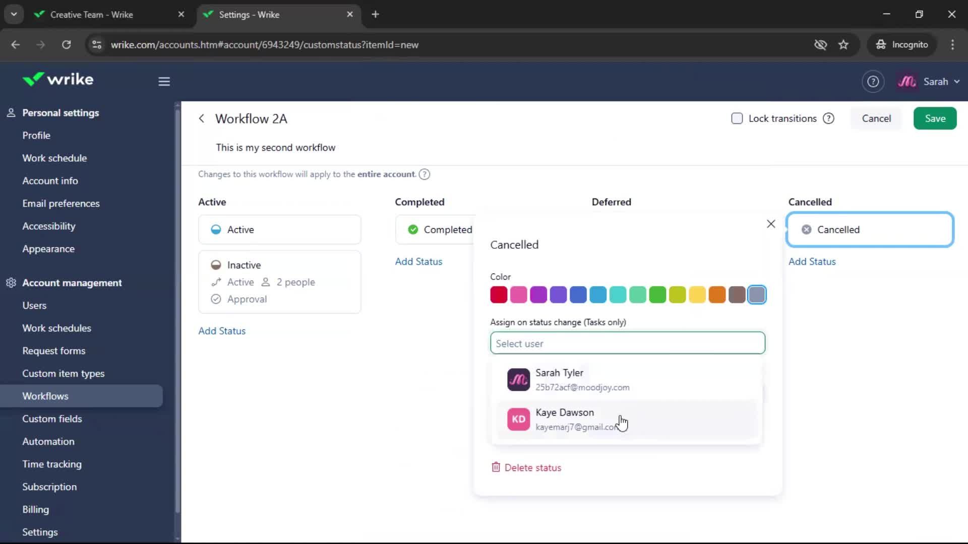 Creating a workflow screenshot