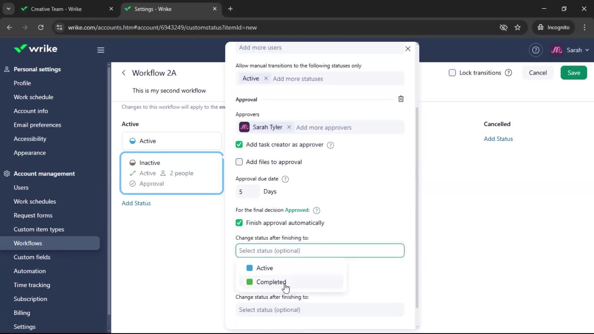 Creating a workflow screenshot