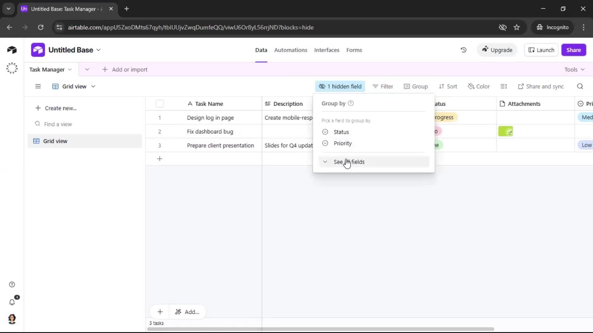 Creating a workspace screenshot