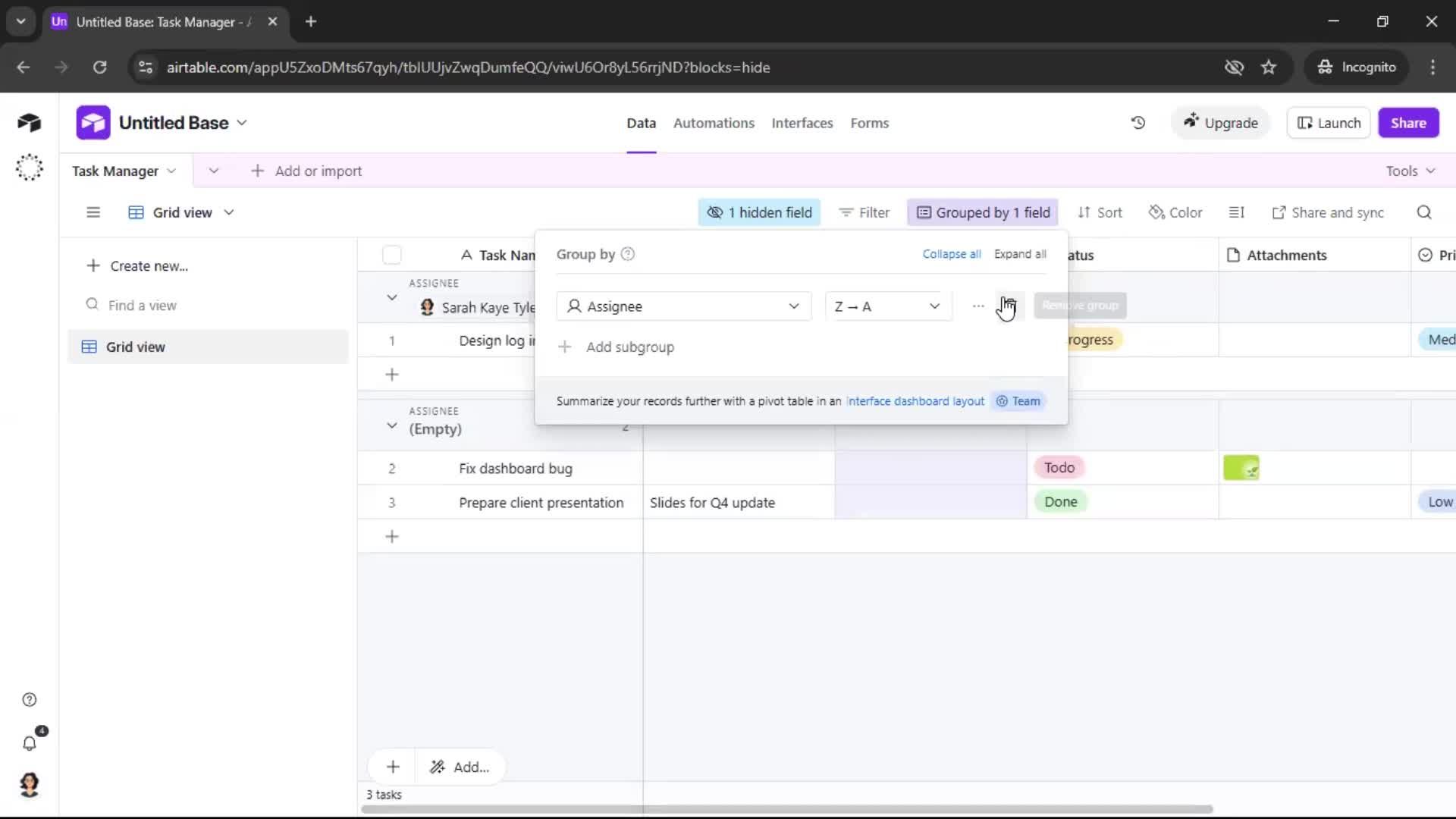 Creating a workspace screenshot