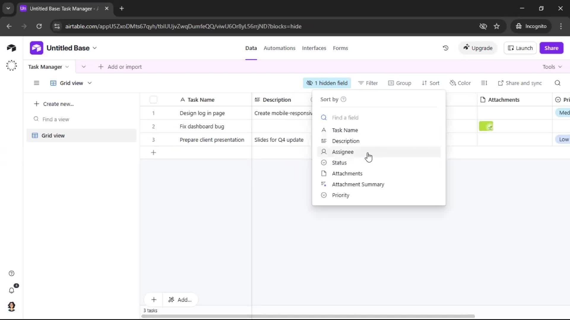Creating a workspace screenshot