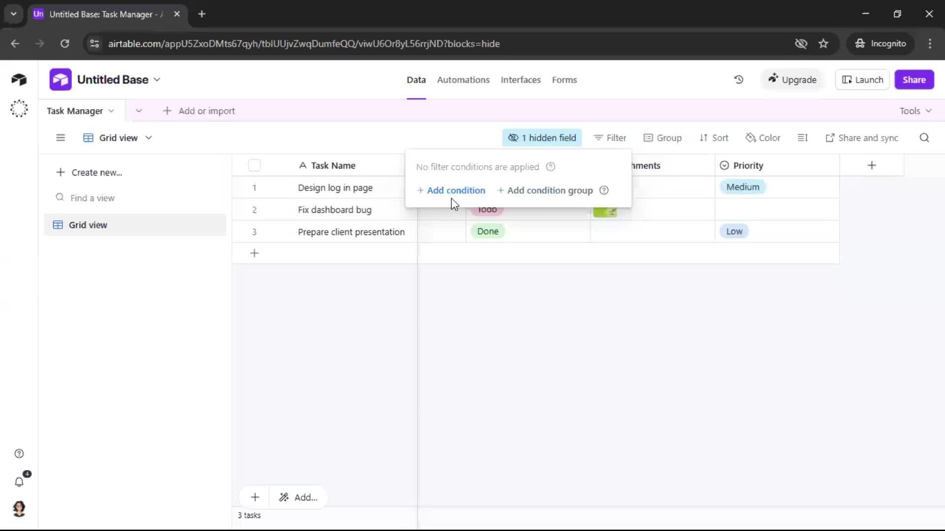 Creating a workspace screenshot