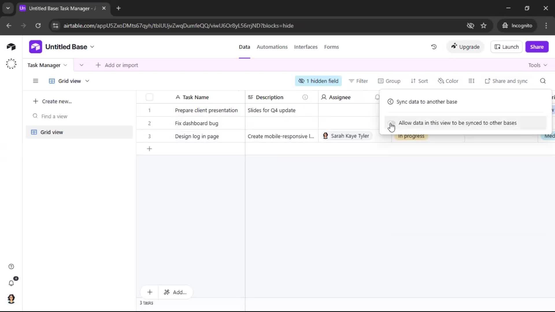 Creating a workspace screenshot