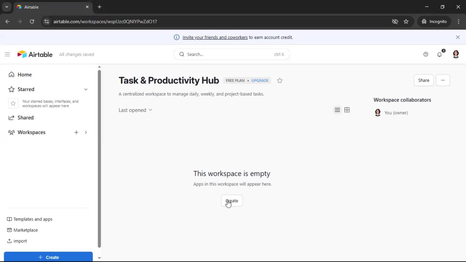 Creating a workspace screenshot