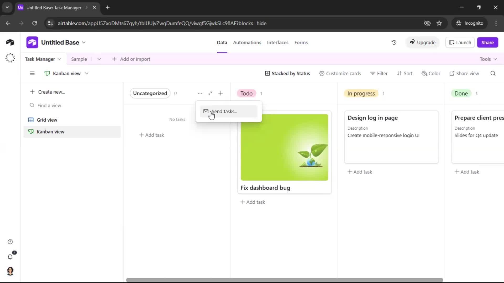 Creating a workspace screenshot