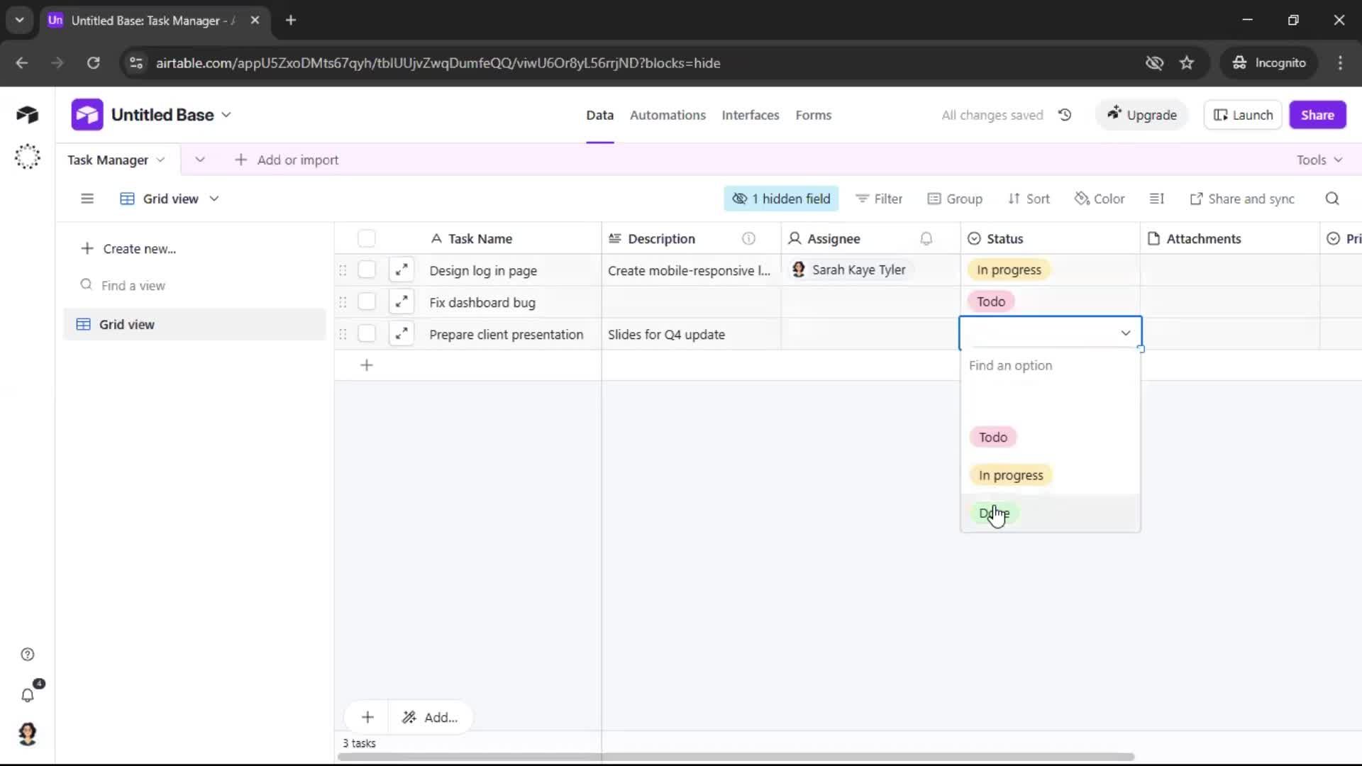 Creating a workspace screenshot