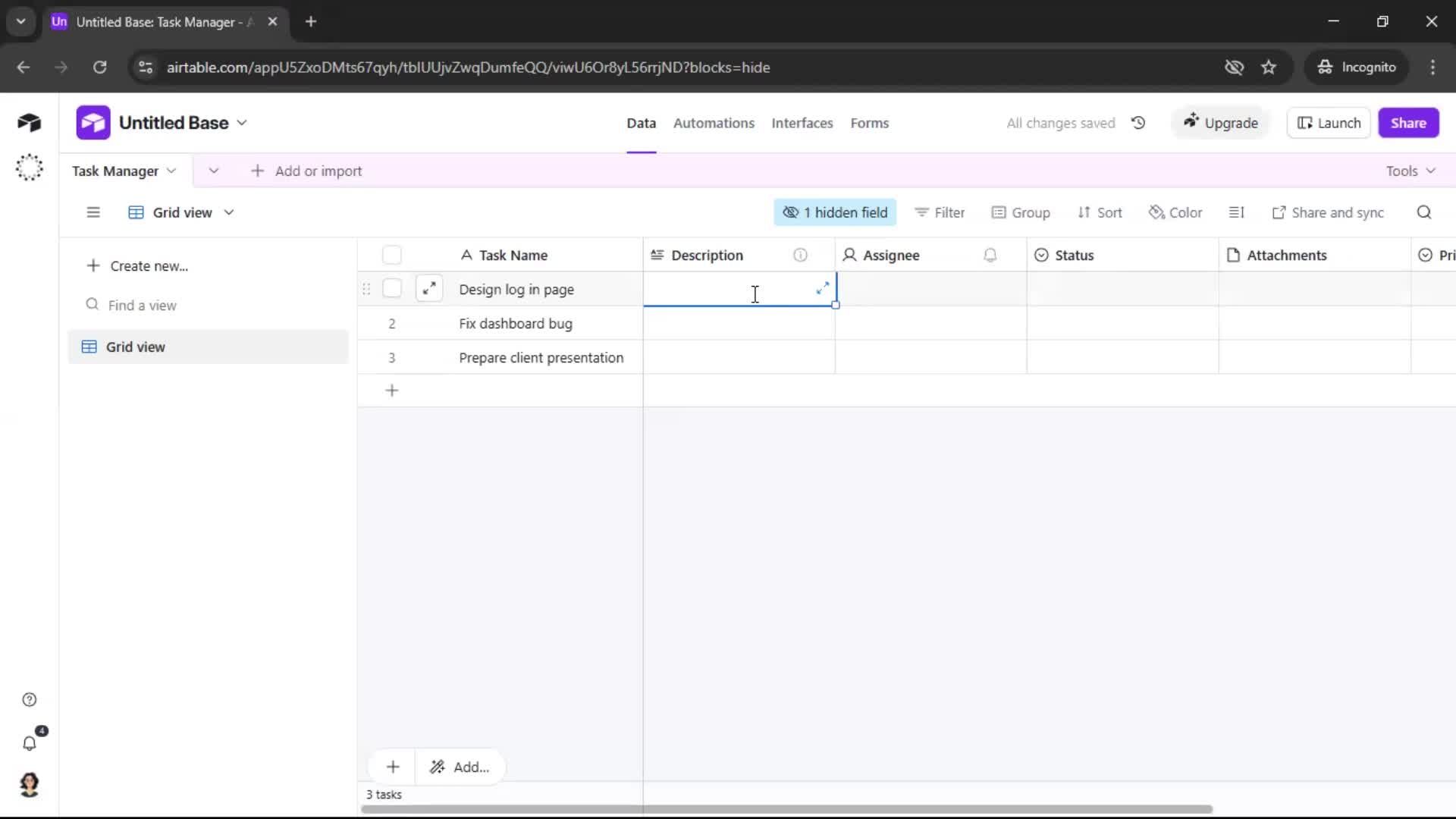 Creating a workspace screenshot