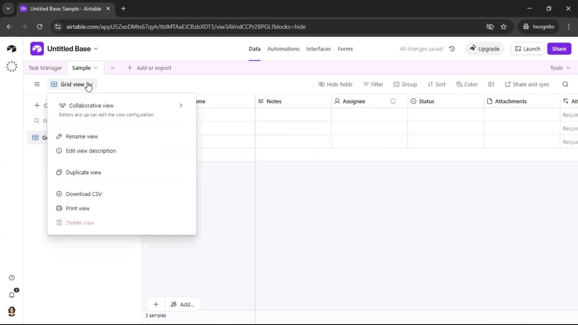 Creating a workspace screenshot