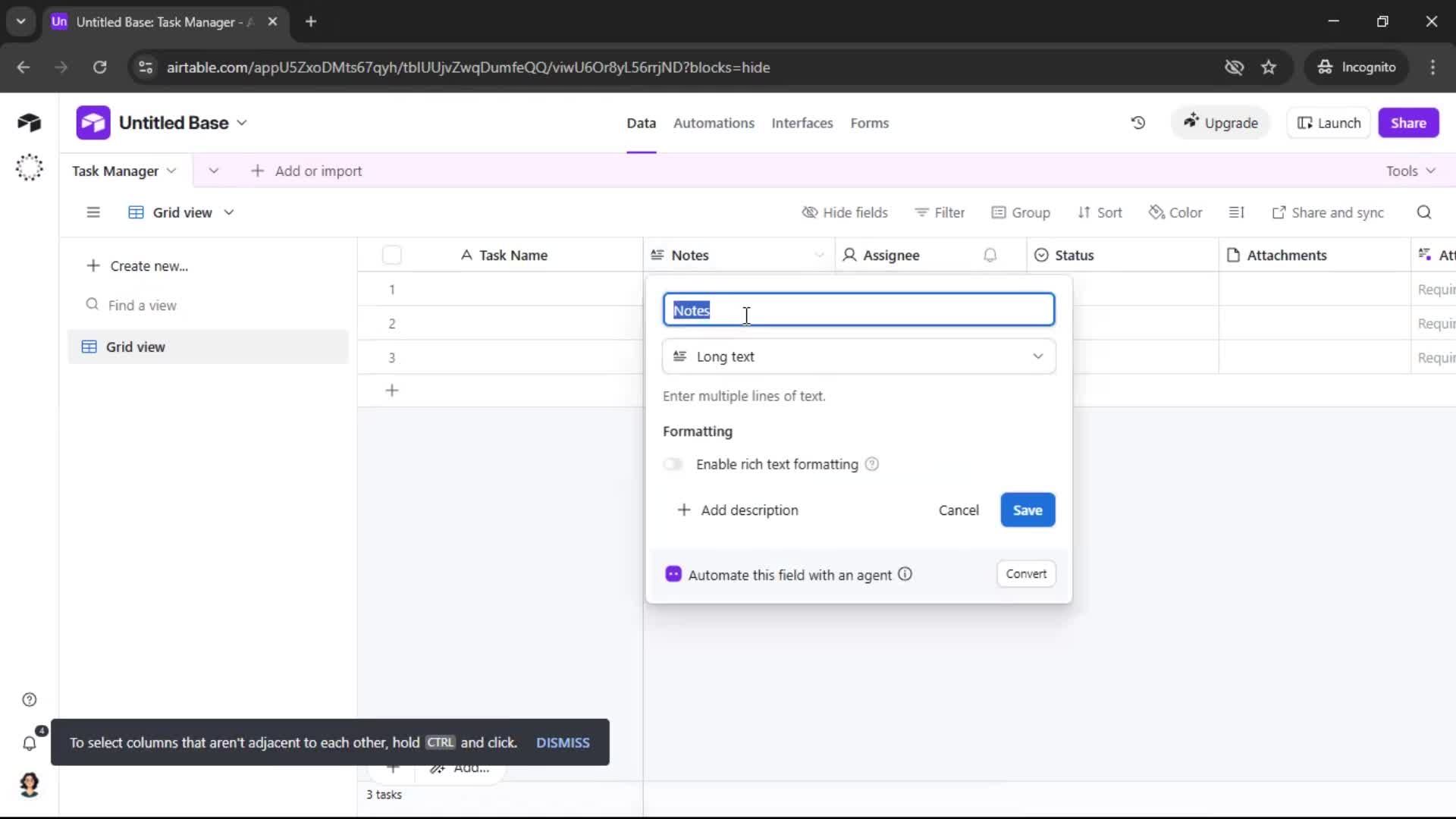 Creating a workspace screenshot
