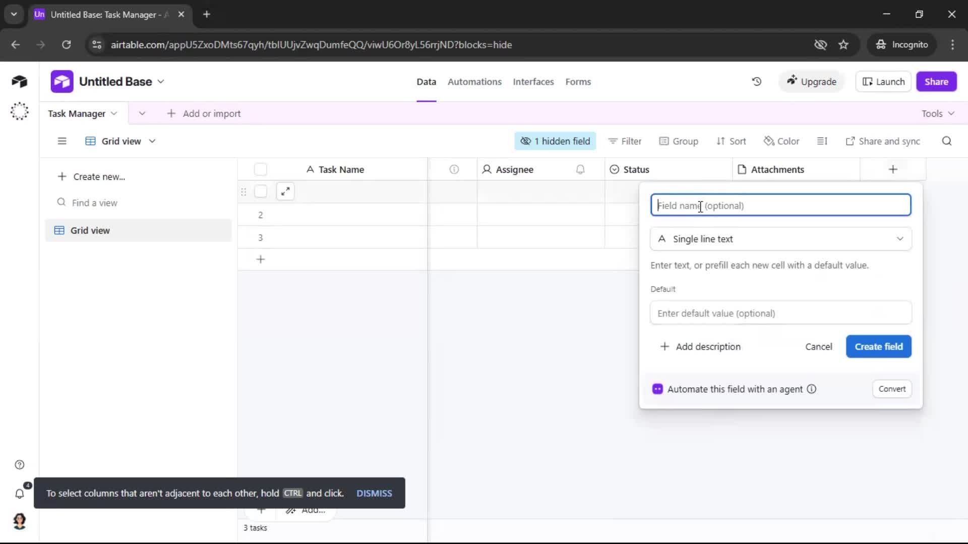 Creating a workspace screenshot