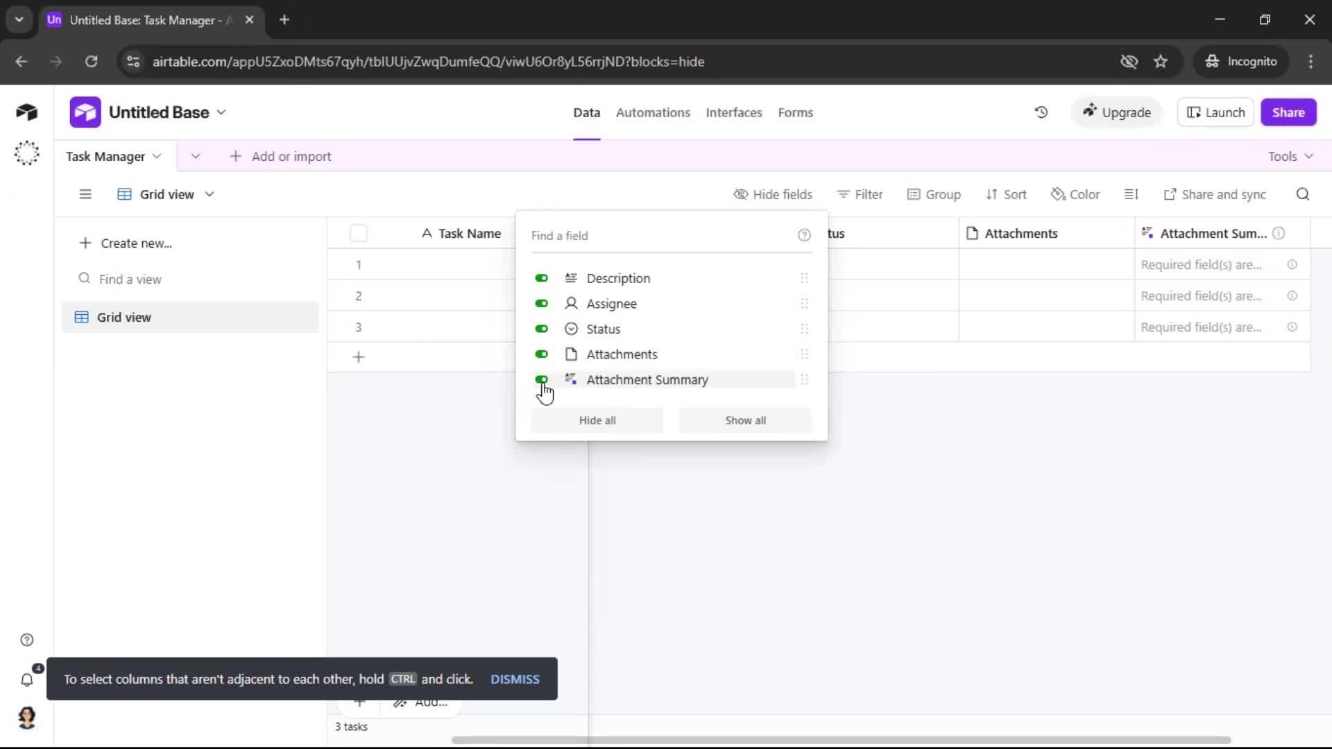 Creating a workspace screenshot