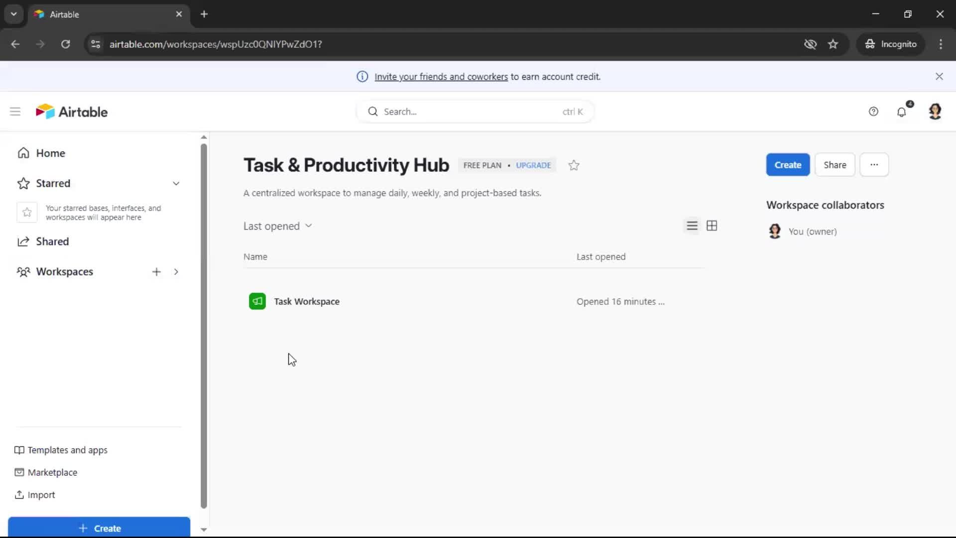 Creating a workspace screenshot