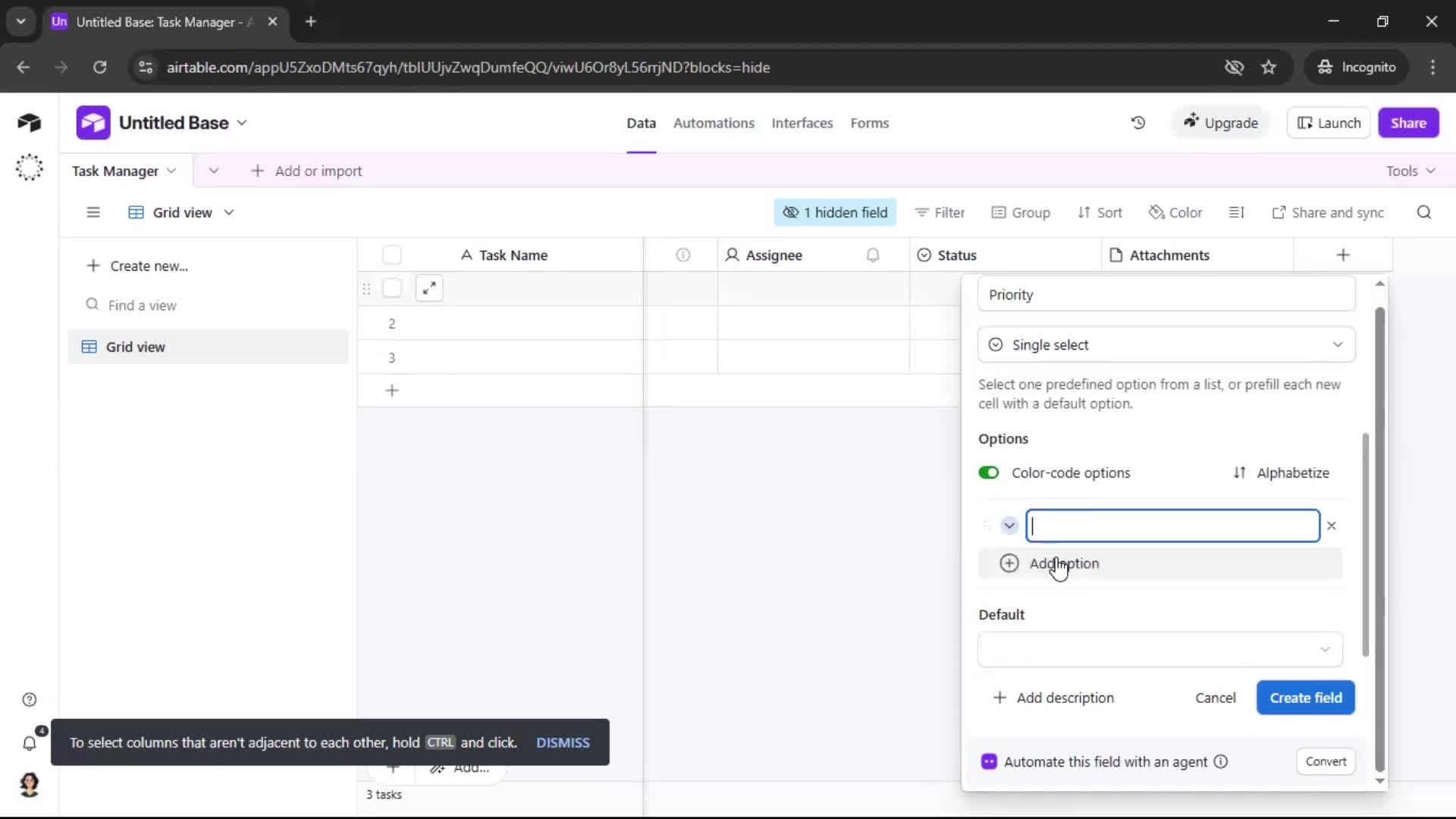 Creating a workspace screenshot