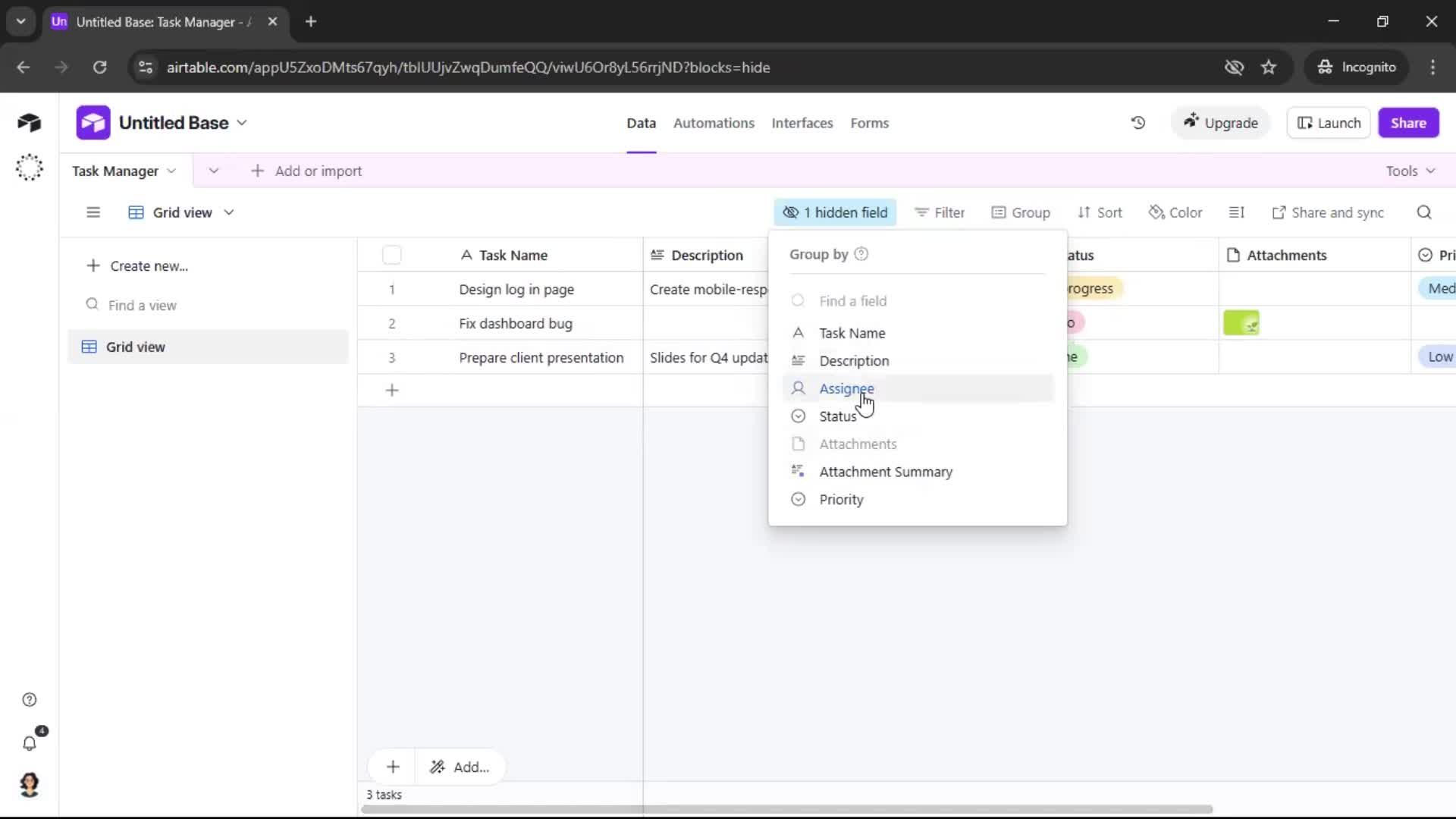 Creating a workspace screenshot