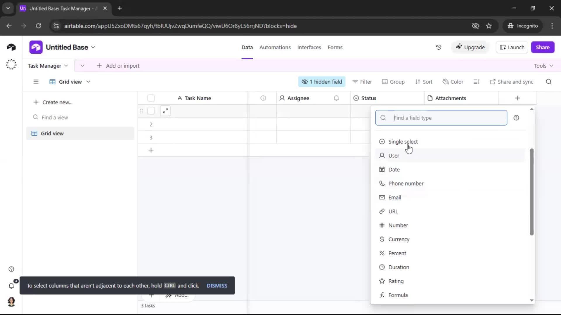 Creating a workspace screenshot