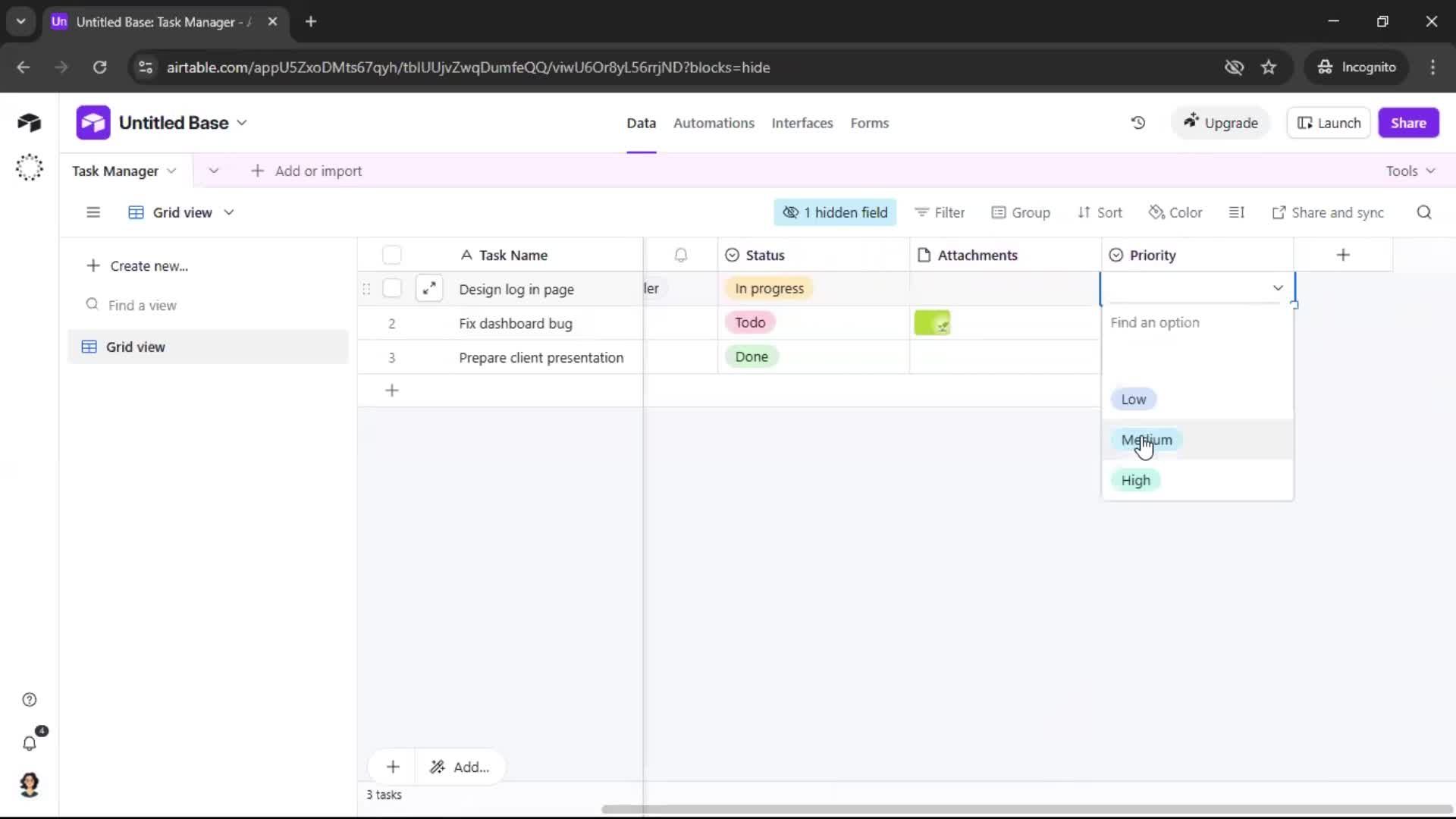 Creating a workspace screenshot
