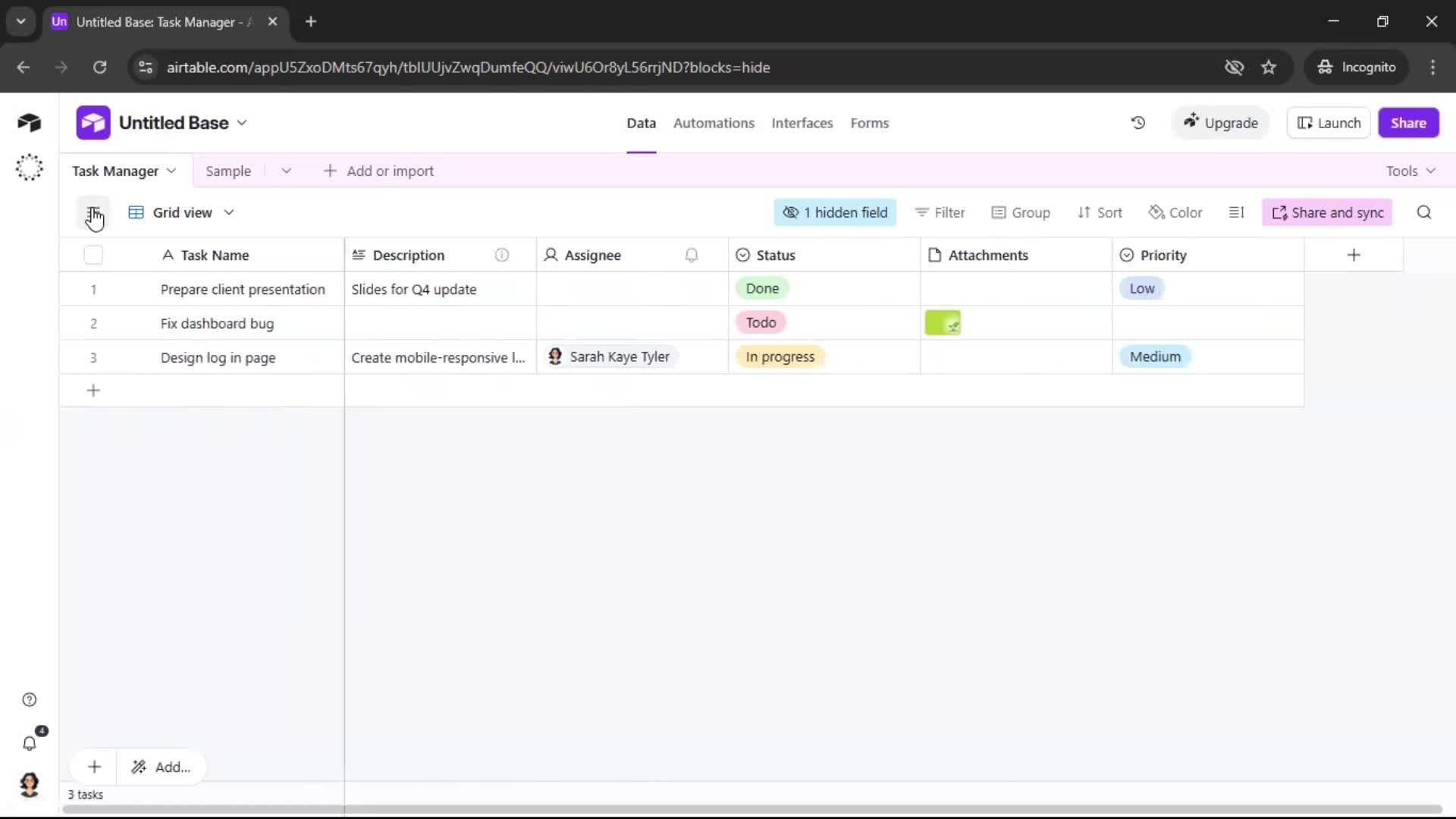 Creating a workspace screenshot