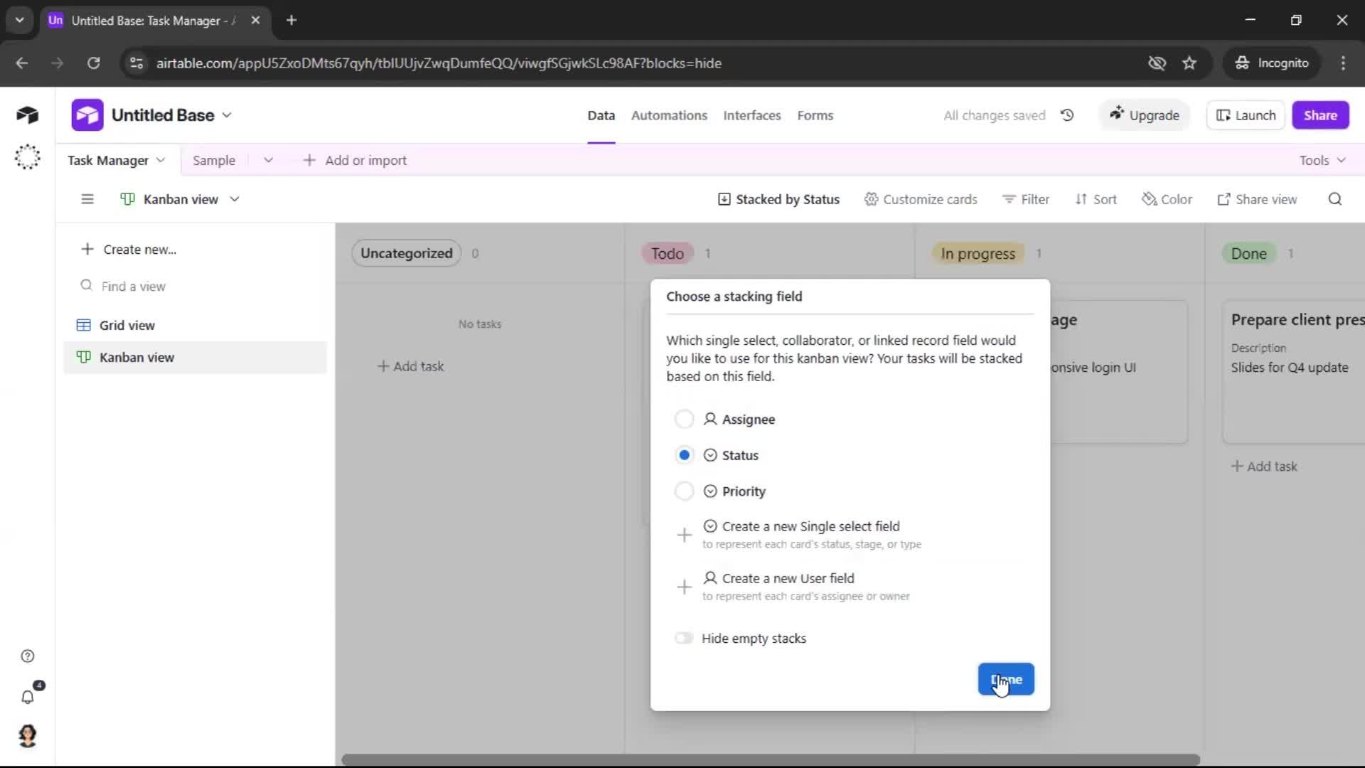 Creating a workspace screenshot
