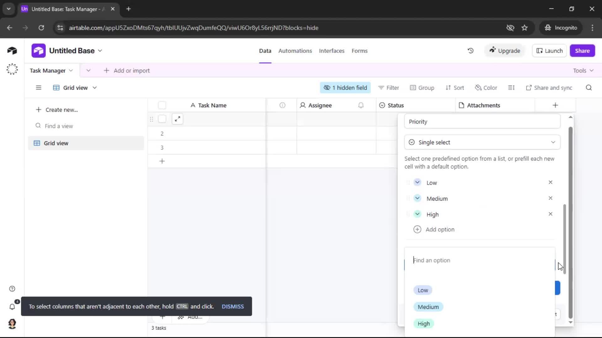 Creating a workspace screenshot