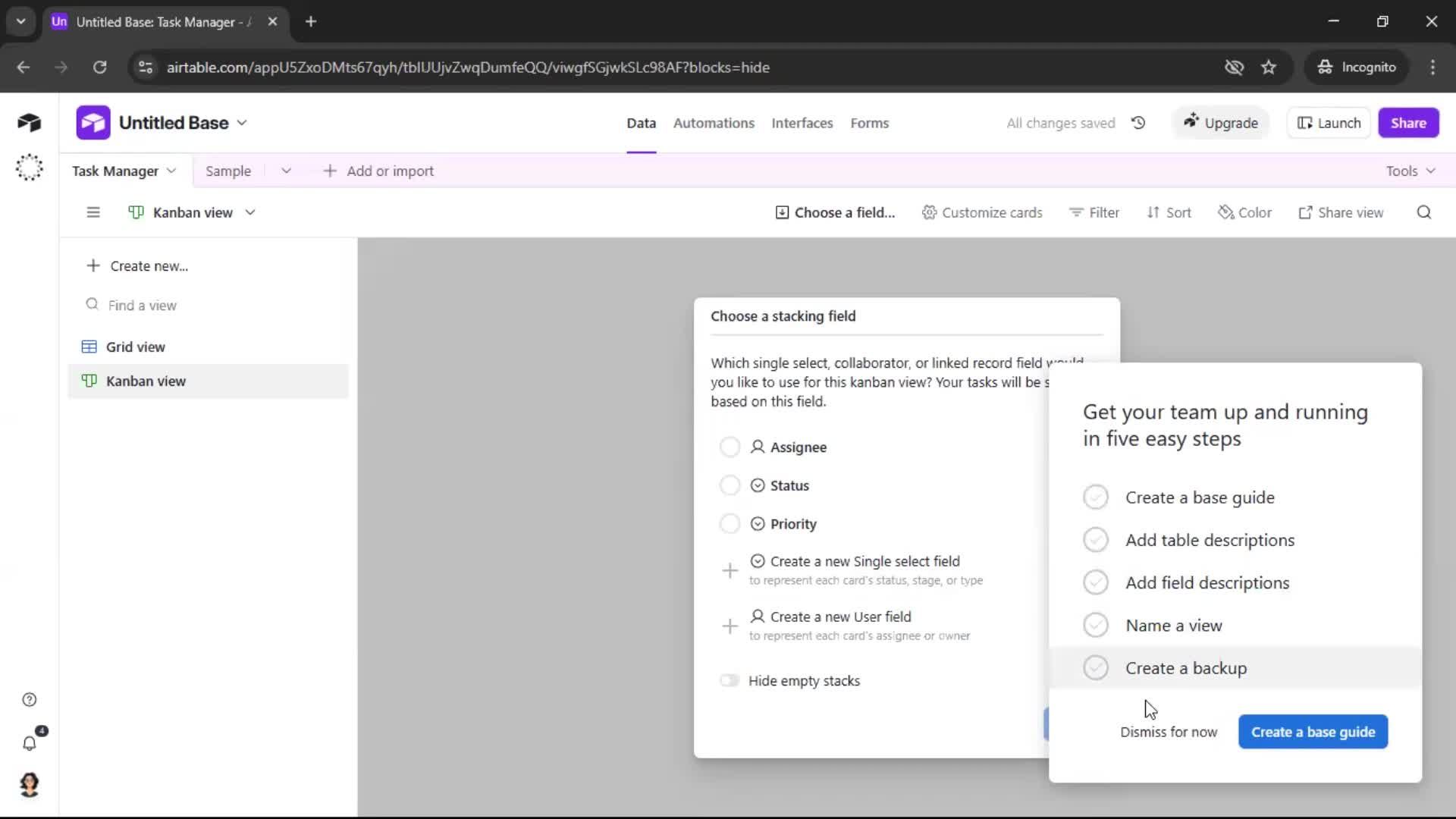 Creating a workspace screenshot