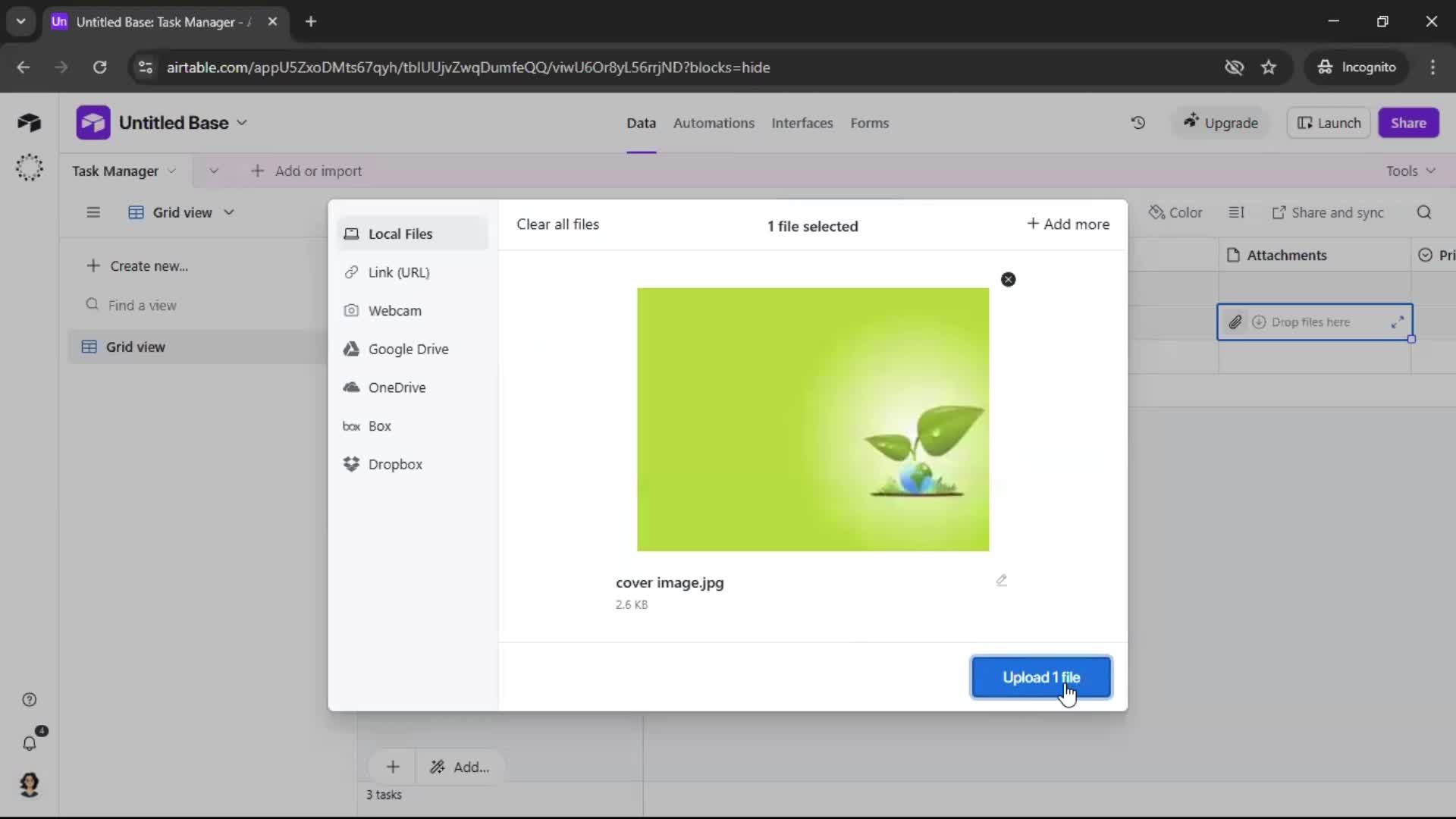 Creating a workspace screenshot