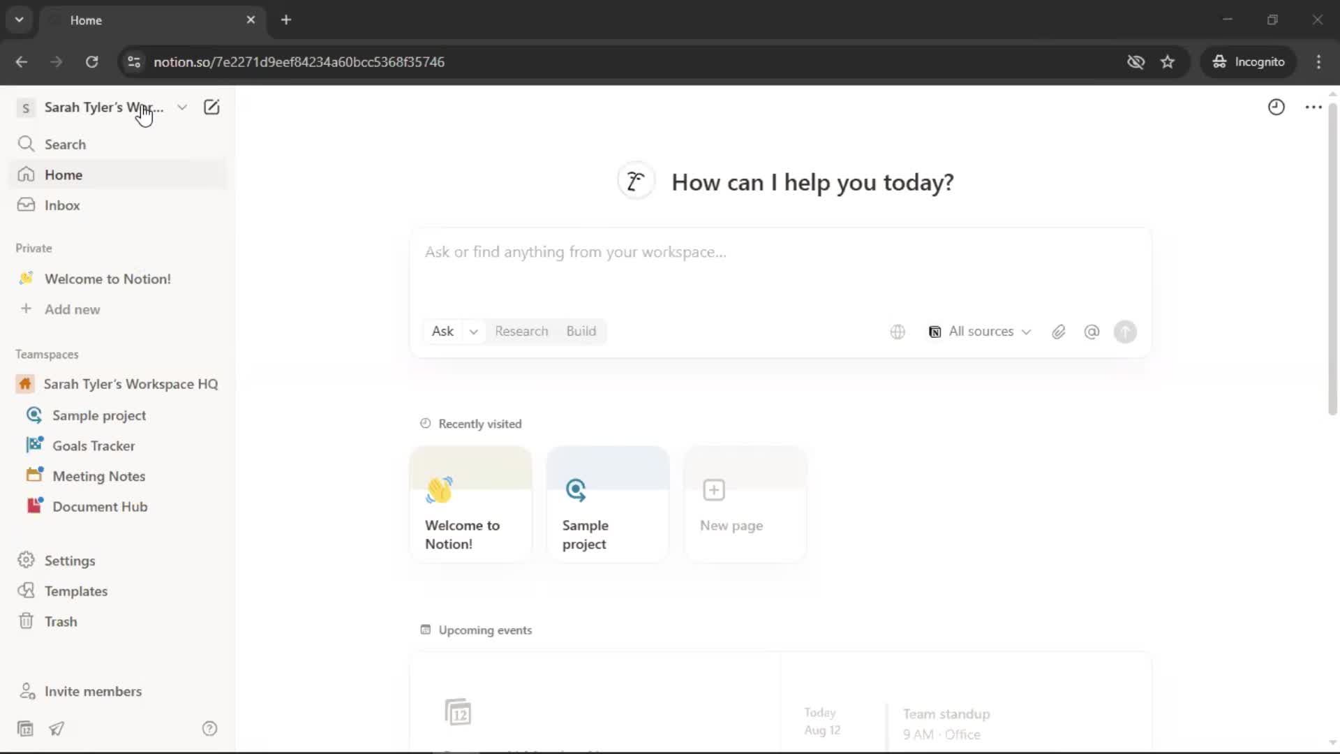 Creating a workspace screenshot