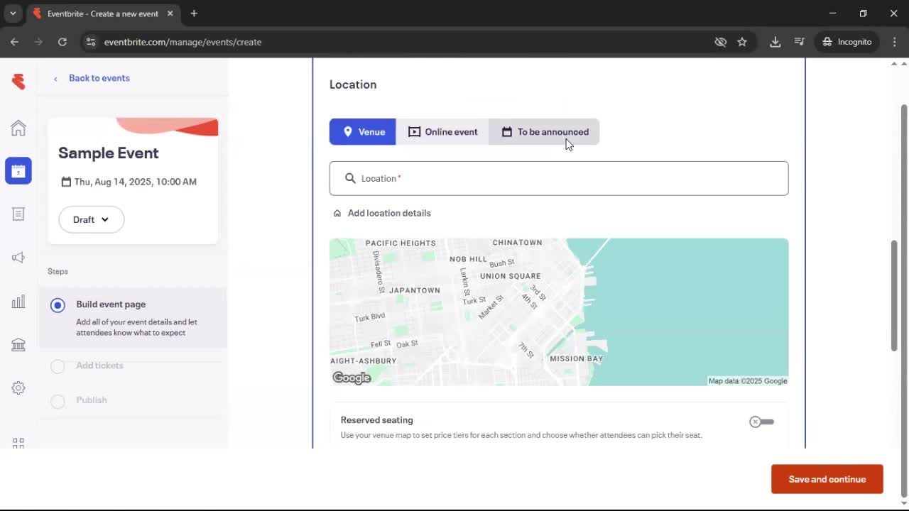 Creating an event screenshot