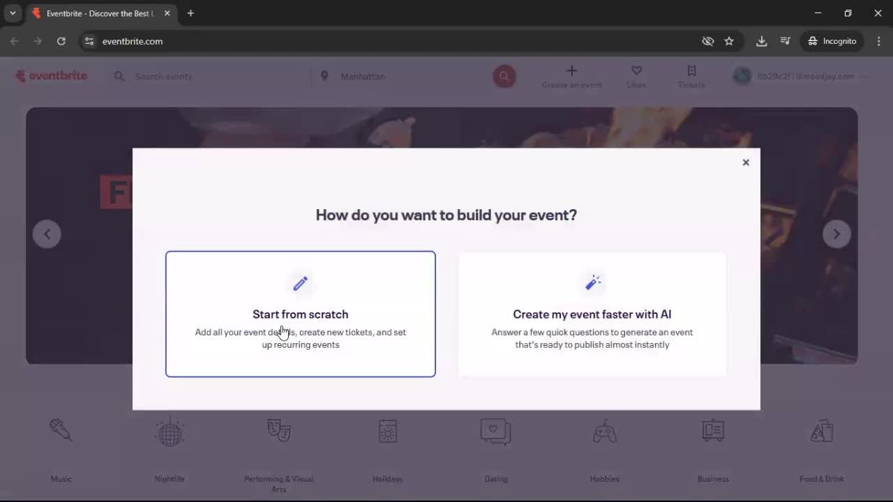 Creating an event screenshot