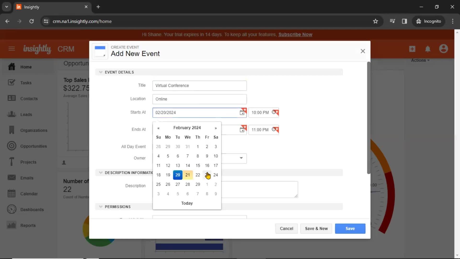 Creating an event on Insightly video thumbnail