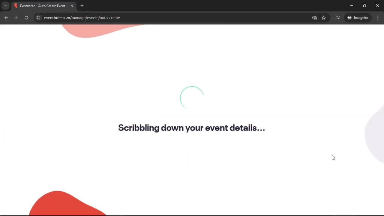 Creating an Event with AI screenshot