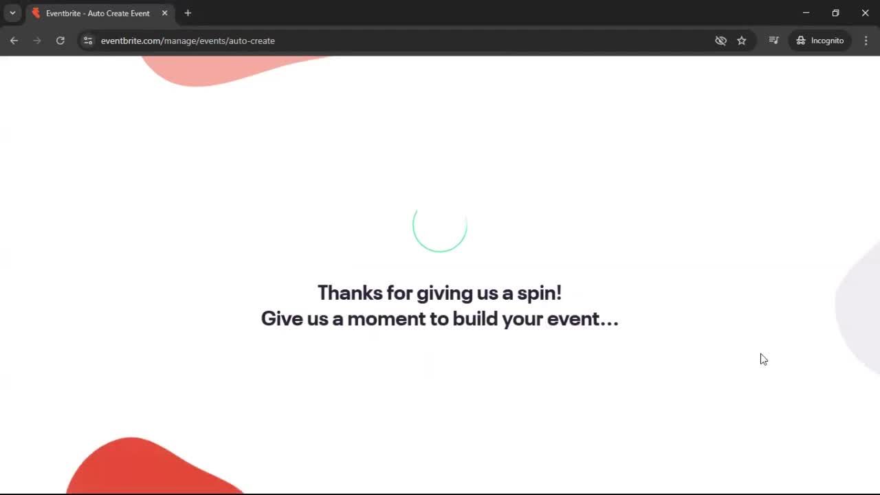 Creating an Event with AI screenshot