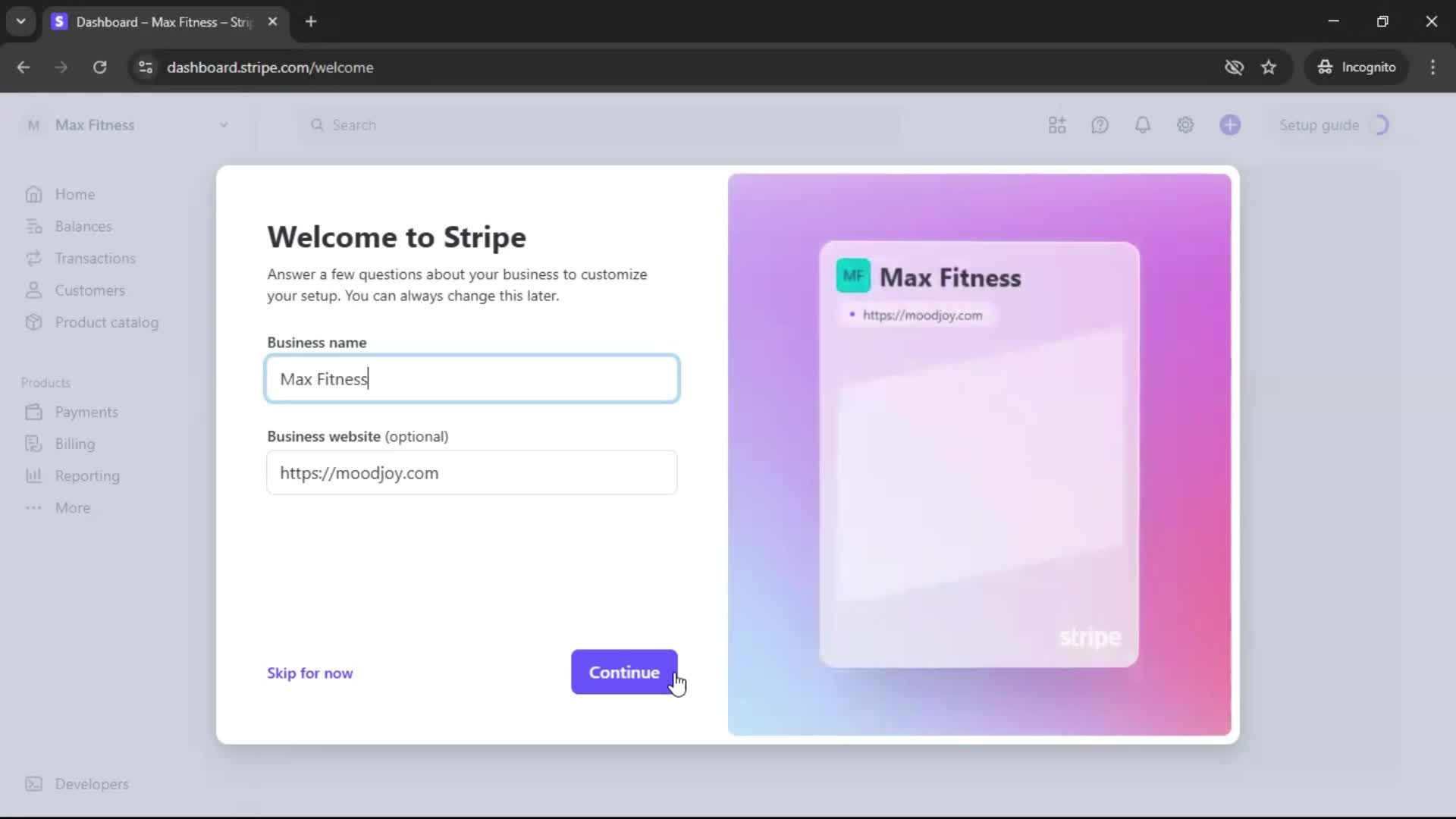 Creating an account on Stripe video thumbnail