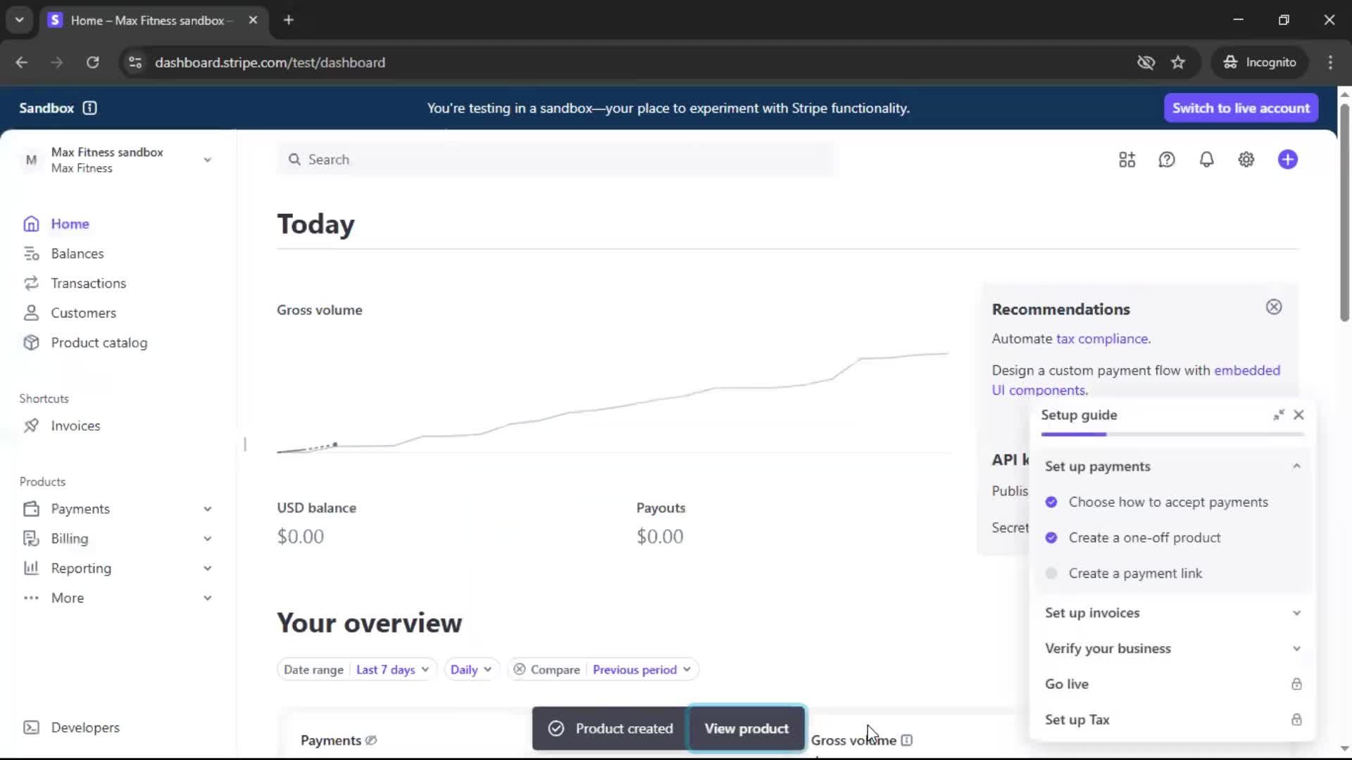Creating an account screenshot