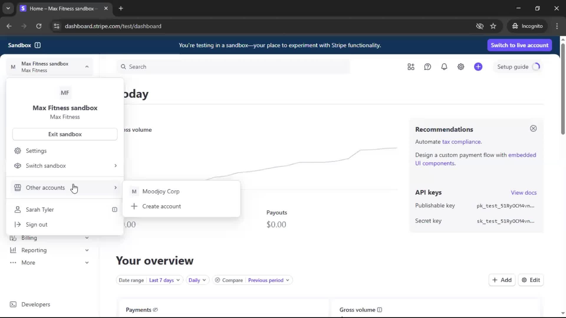 Creating an account screenshot