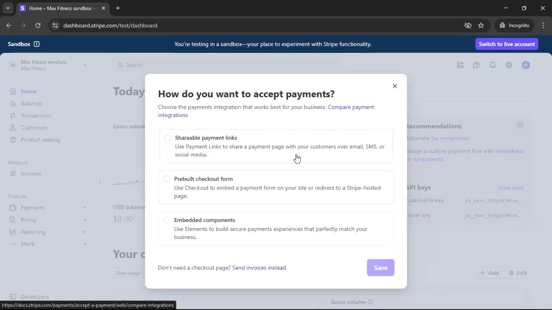 Creating an account screenshot