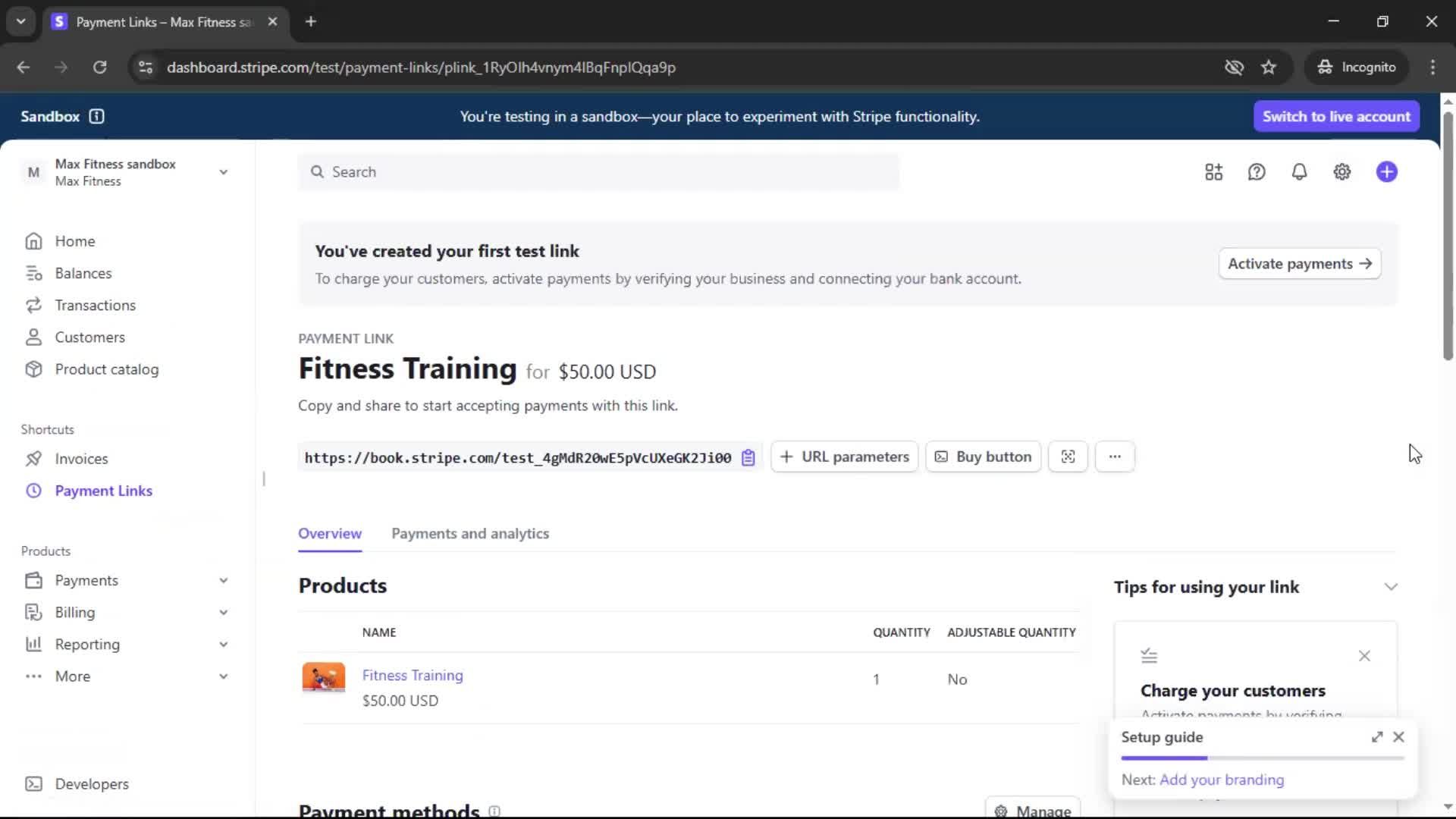 Creating an account screenshot