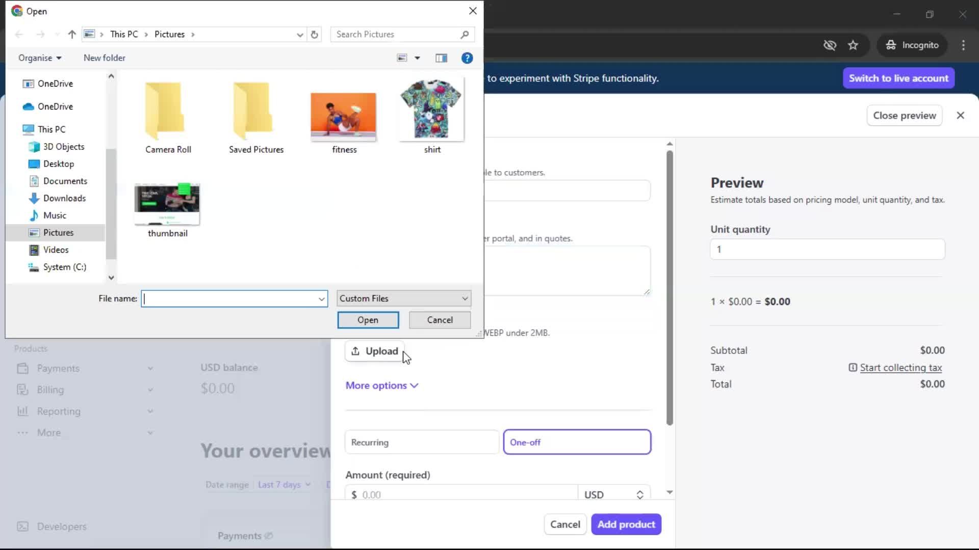 Creating an account screenshot