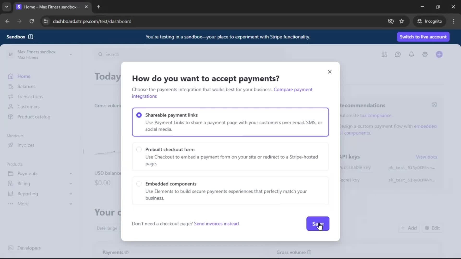 Creating an account screenshot