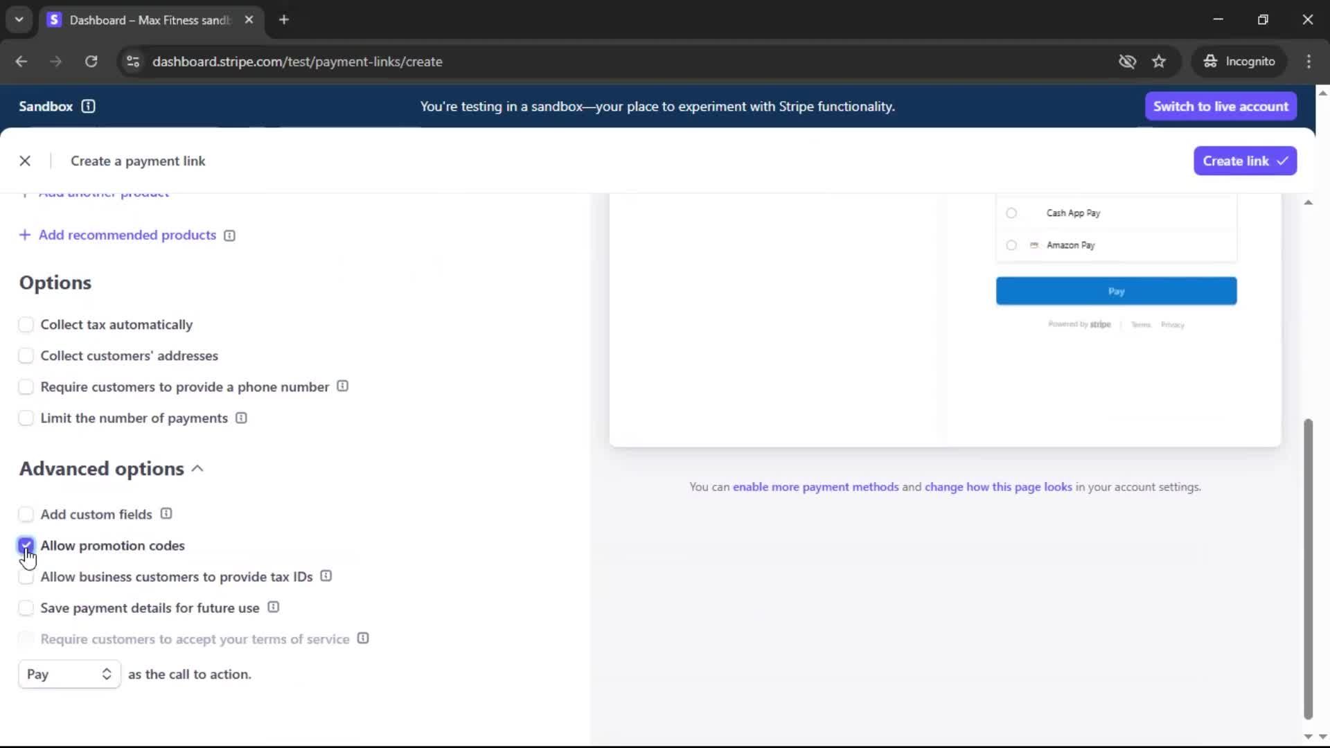 Creating an account screenshot
