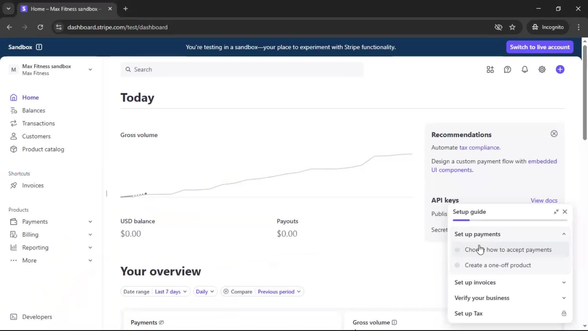 Creating an account screenshot