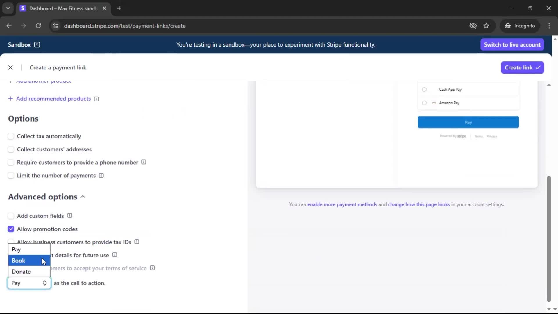 Creating an account screenshot