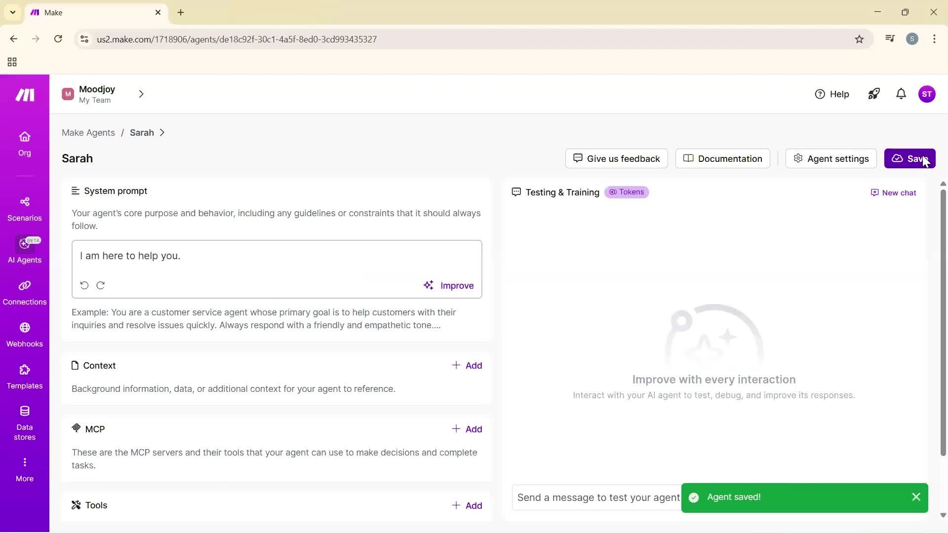 Finding an agent screenshot