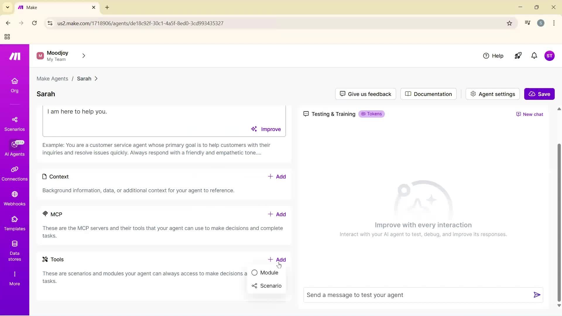 Finding an agent screenshot