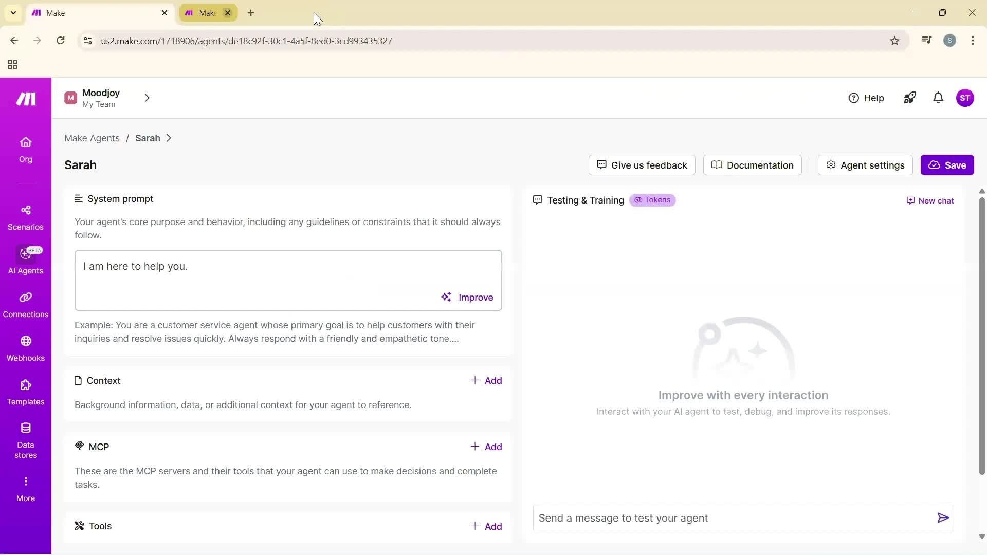 Finding an agent screenshot