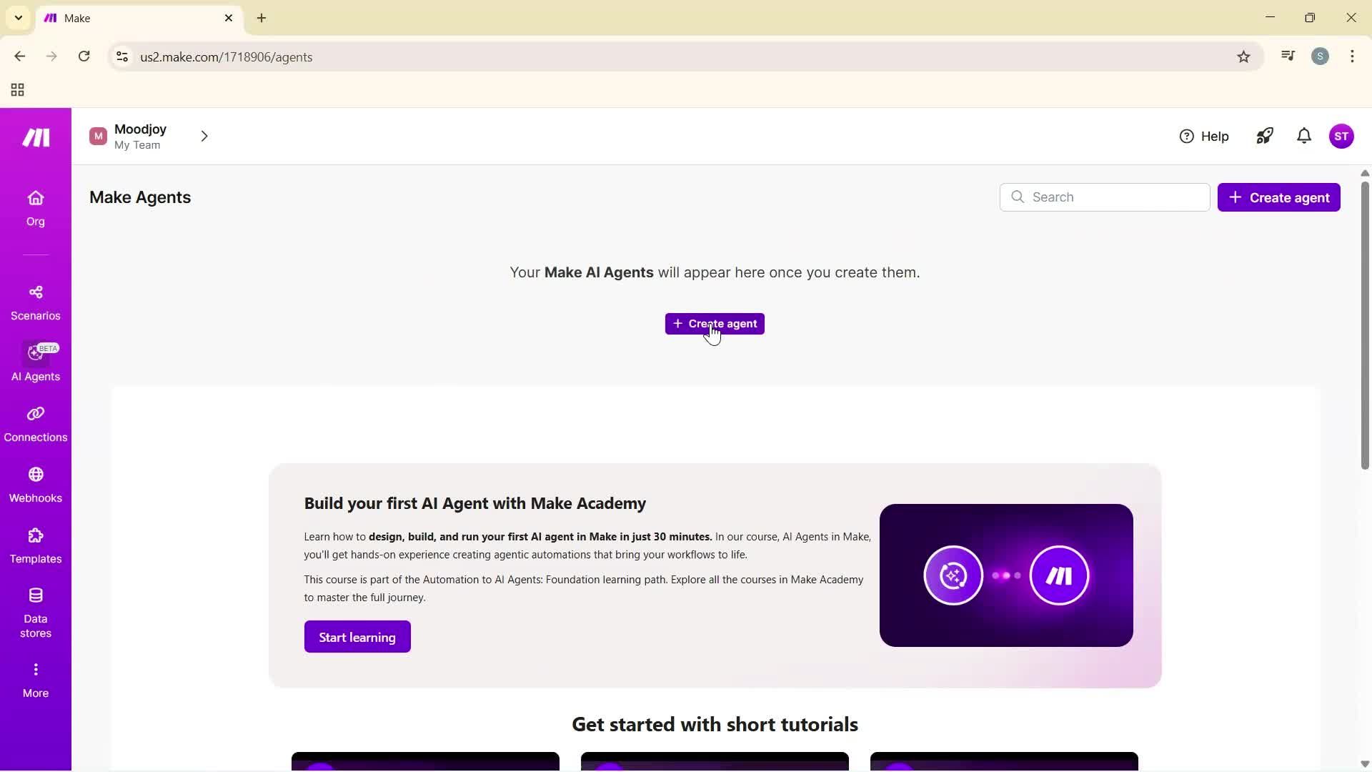 Finding an agent screenshot